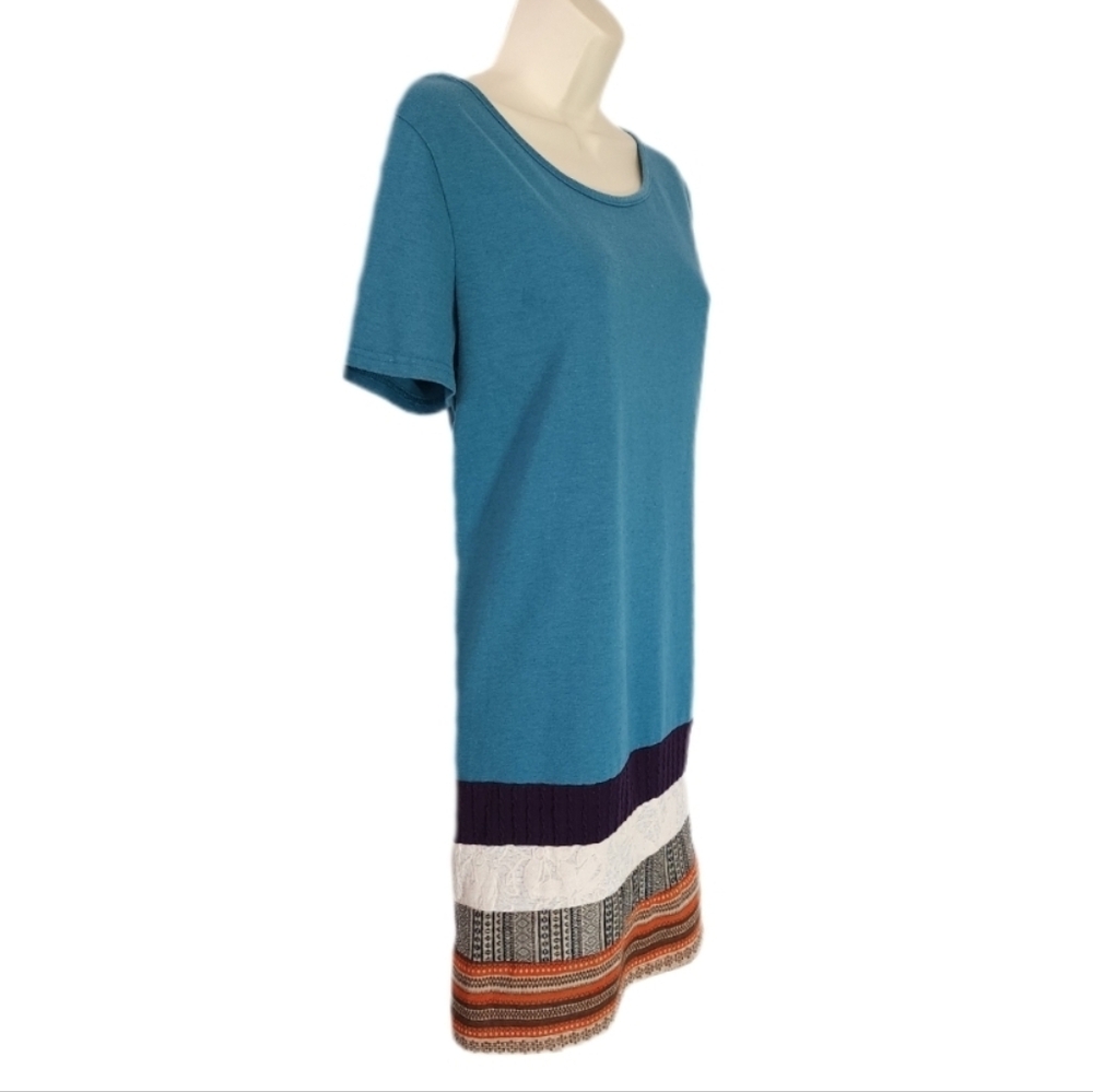 Soulberry Dress Short Sleeve Oversized Teal Size M - Picture 6 of 13